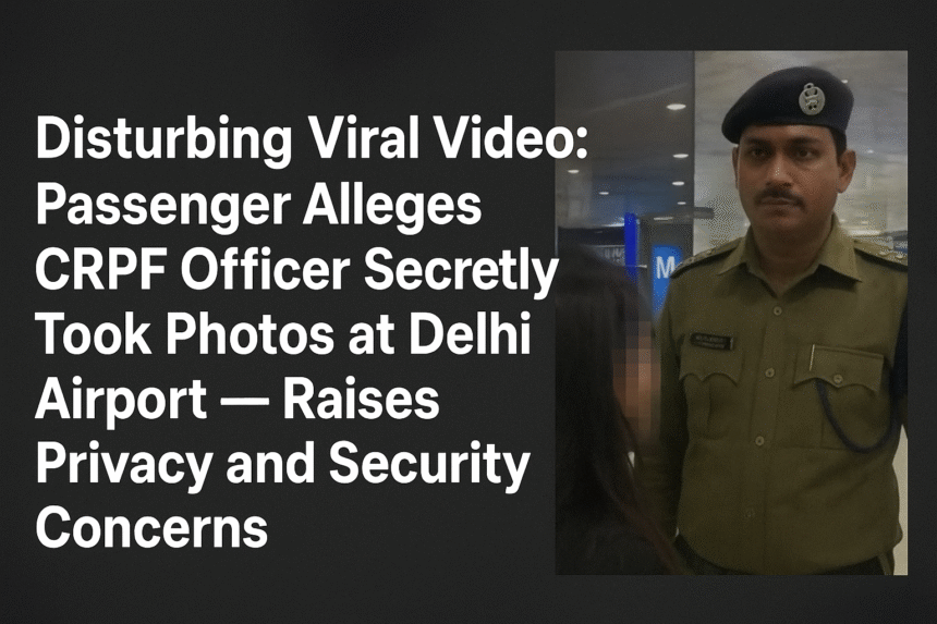 Disturbing Viral Video: Passenger Alleges CRPF Officer Secretly Took Photos at Delhi Airport – Raises Privacy and Security Concerns