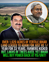 Adani Power Bihar Land Deal Controversy: 1,050 Acres at ₹1 per Year